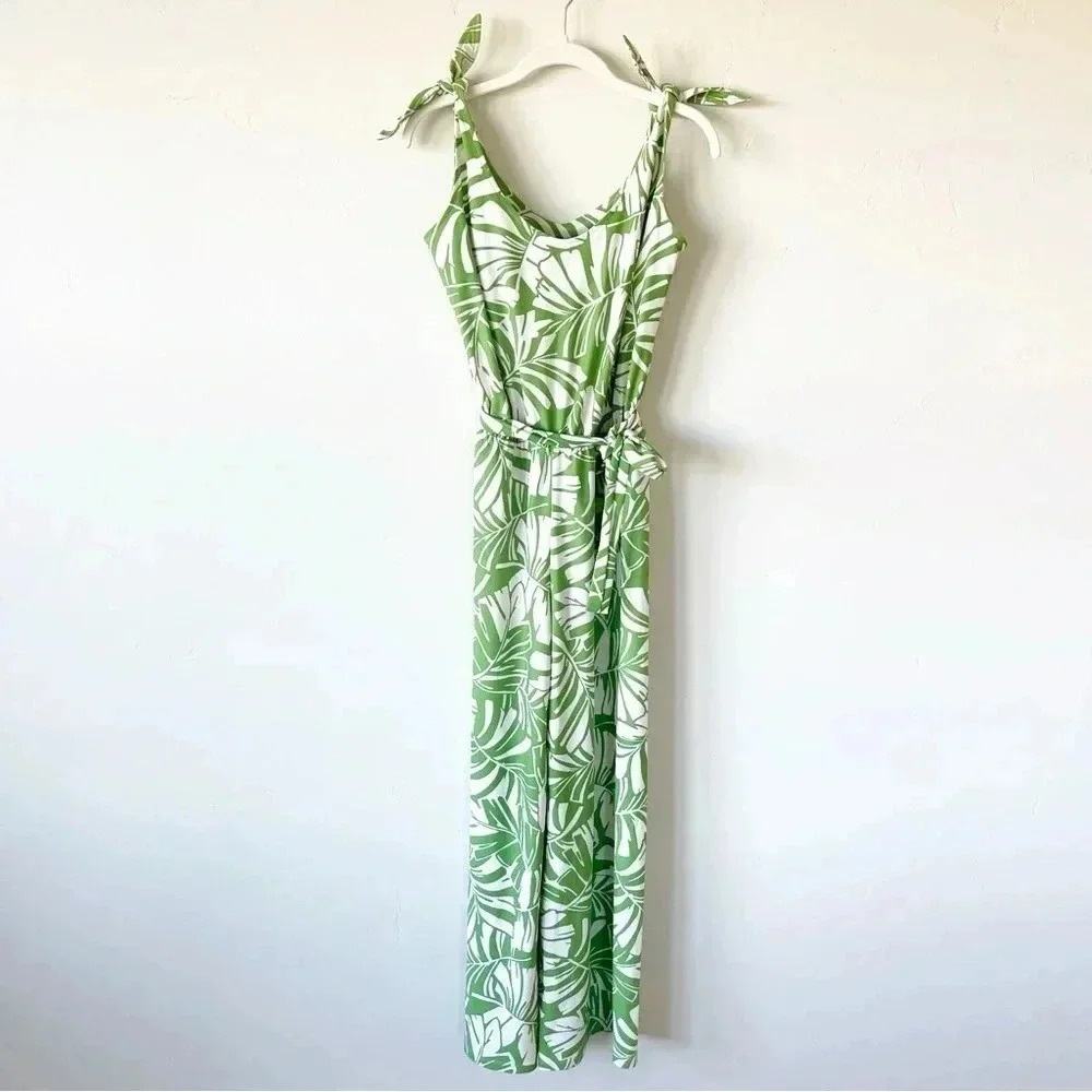 Coastal Girls Co Palm Beach Boutique Private Label Palm Wide Leg Jumpsuit Size M